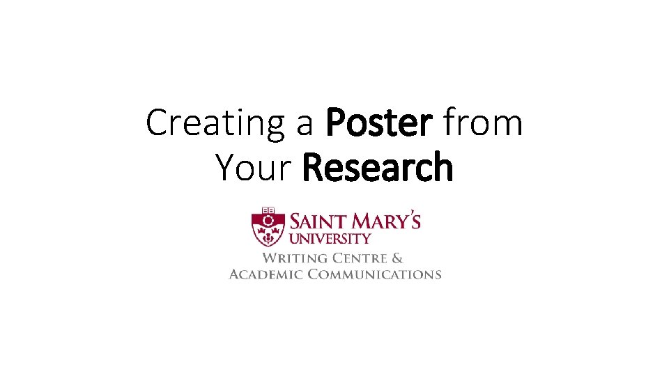 Creating a Poster from Your Research 