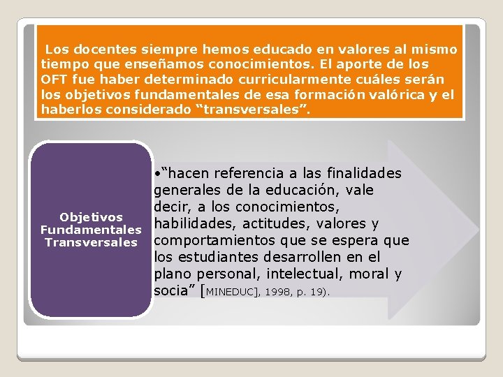 Los docentes siempre hemos educado en valores al mismo tiempo que enseñamos conocimientos. El