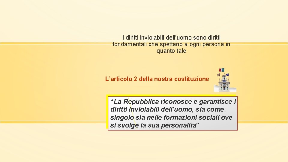 I diritti inviolabili dell’uomo sono diritti fondamentali che spettano a ogni persona in quanto