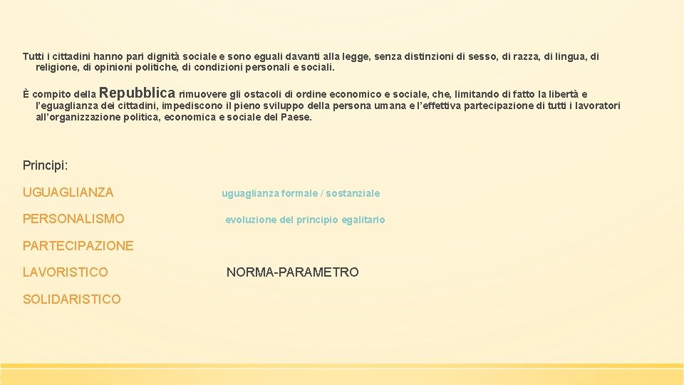 Tutti i cittadini hanno pari dignità sociale e sono eguali davanti alla legge, senza