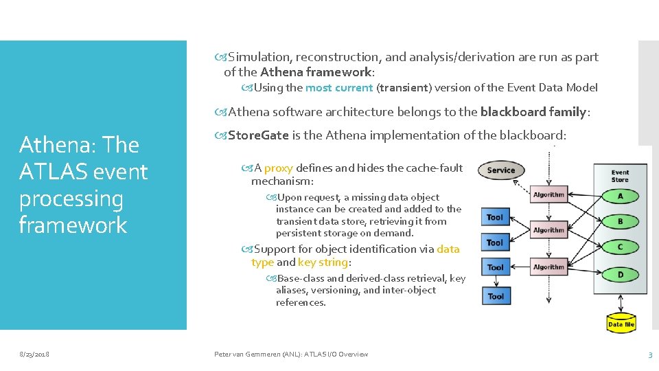  Simulation, reconstruction, and analysis/derivation are run as part of the Athena framework: Using
