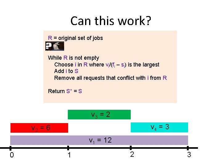 Can this work? R = original set of jobs While R is not empty