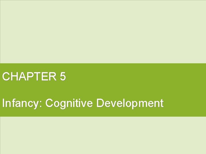 CHAPTER 5 Infancy: Cognitive Development 