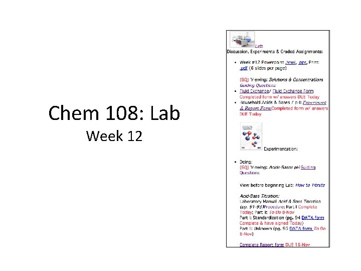 Chem 108: Lab Week 12 