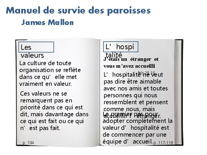 Manuel de survie des paroisses James Mallon Les valeurs La culture de toute organisation