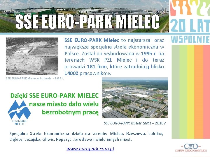 SSE EURO-PARK Mielec w budowie - 1995 r. SSE EURO-PARK Mielec to najstarsza oraz