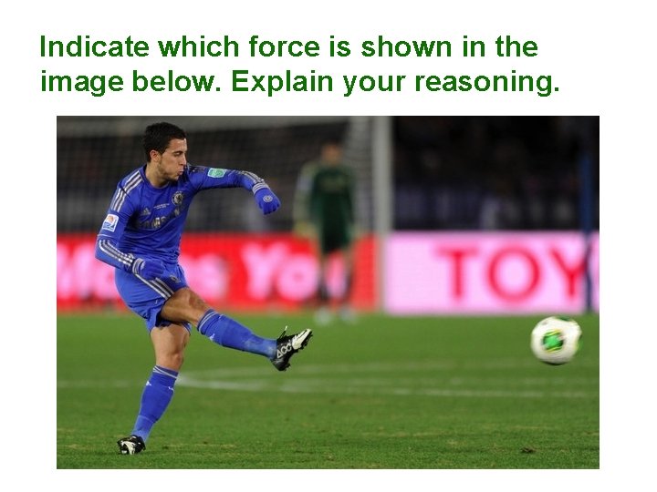 Indicate which force is shown in the image below. Explain your reasoning. 