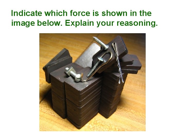 Indicate which force is shown in the image below. Explain your reasoning. 