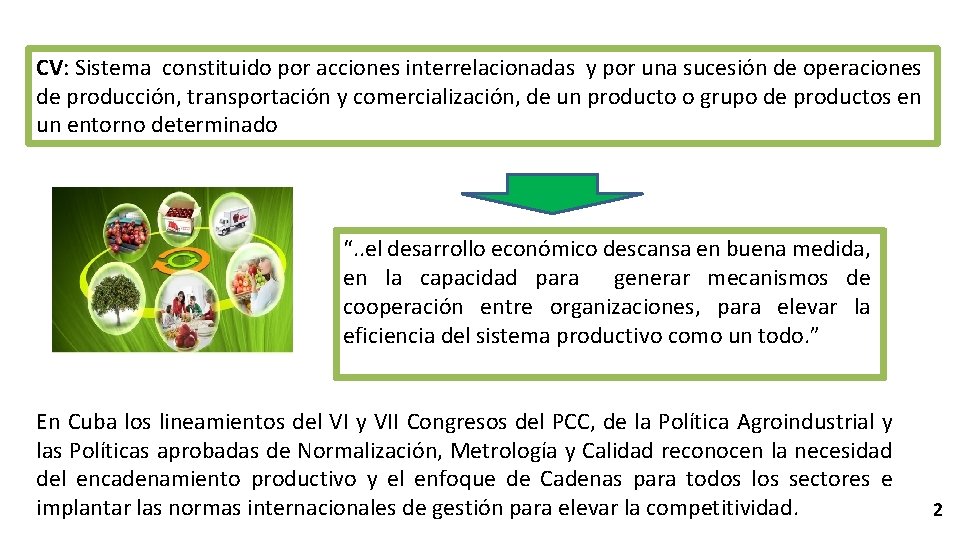 CV: Sistema constituido por acciones interrelacionadas y por una sucesión de operaciones de producción,