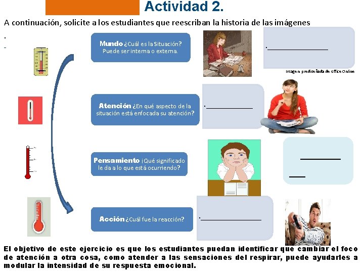 Actividad 2. A continuación, solicite a los estudiantes que reescriban la historia de las