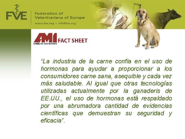 “La industria de la carne confia en el uso de hormonas para ayudar a