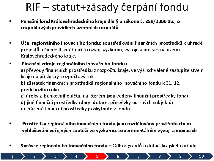 RIF – statut+zásady čerpání fondu § Peněžní fond Královéhradeckého kraje dle § 5 zákona