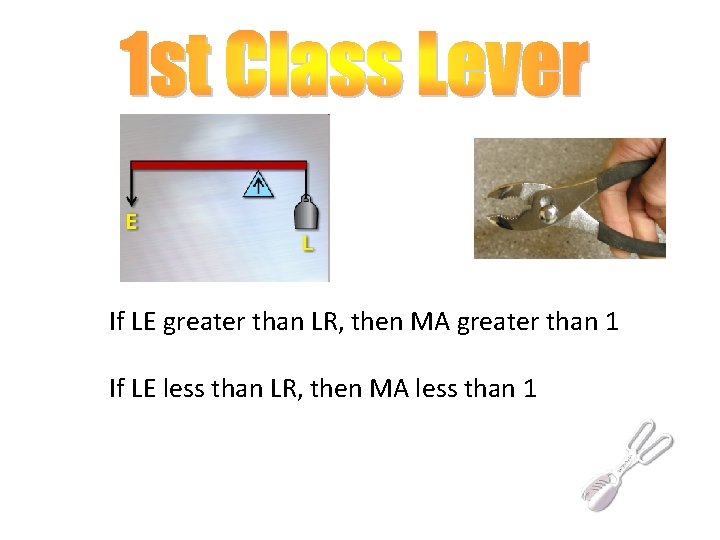 If LE greater than LR, then MA greater than 1 If LE less than