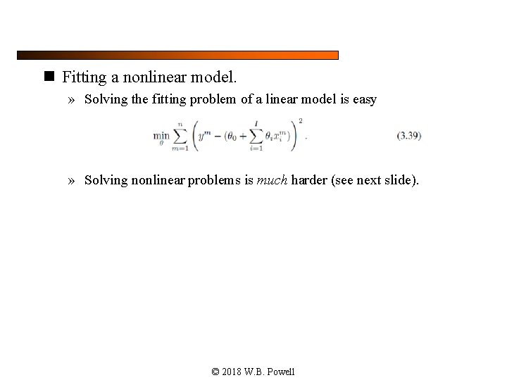 n Fitting a nonlinear model. » Solving the fitting problem of a linear model