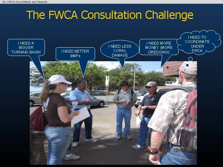 The FWCA Consultation Challenge I NEED A BIGGER TURNING BASIN I NEED BETTER BMPs