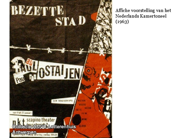 Affiche voorstelling van het Nederlands Kamertoneel (1963) 