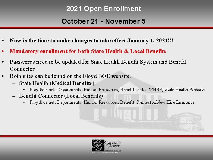 2021 Open Enrollment October 21 - November 5 • Now is the time to