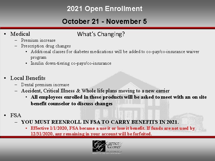 2021 Open Enrollment October 21 - November 5 • Medical What’s Changing? – Premium