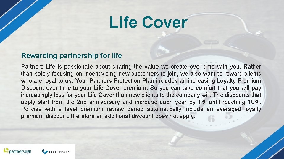 Life Cover Rewarding partnership for life Partners Life is passionate about sharing the value