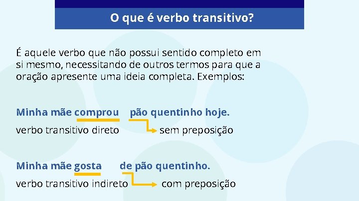 O que é verbo transitivo? É aquele verbo que não possui sentido completo em