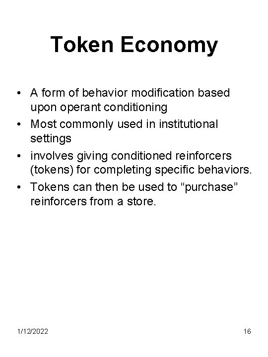 Token Conditioning Modern Applications of Learning Theory 1122022 1 Application