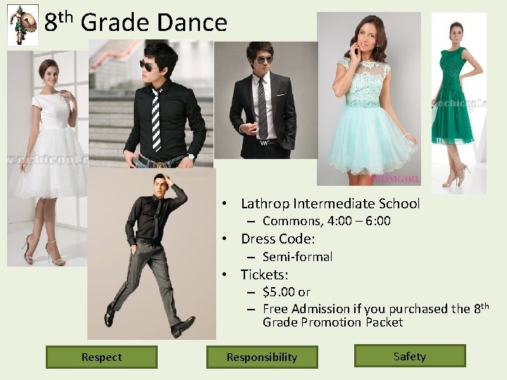 8 th Grade Dance • Lathrop Intermediate School – Commons, 4: 00 – 6: