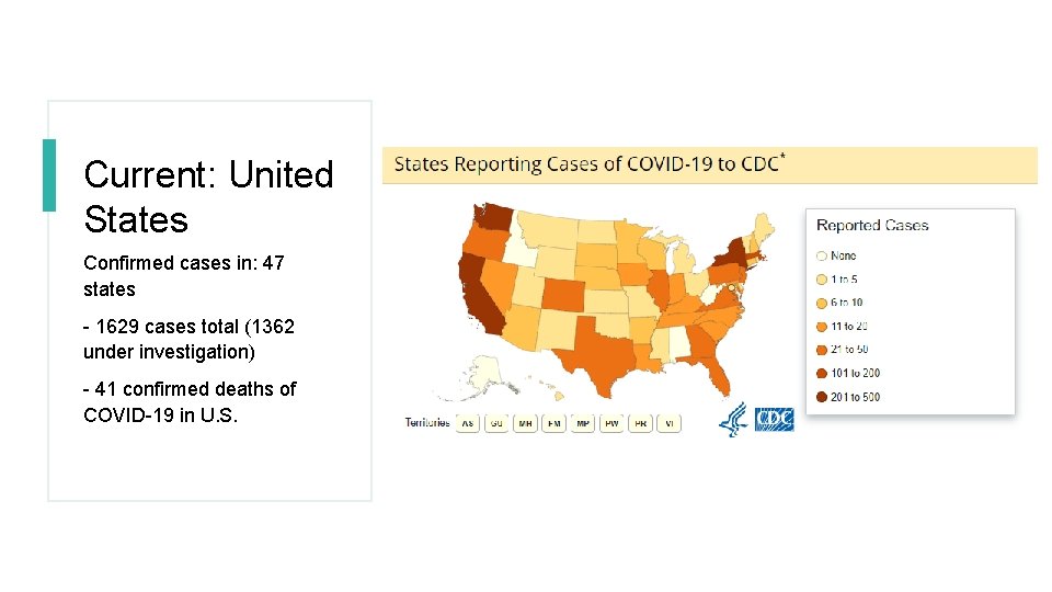 Current: United States Confirmed cases in: 47 states - 1629 cases total (1362 under