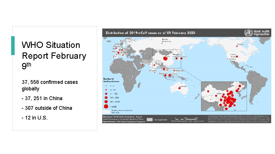 WHO Situation Report February 9 th 37, 558 confirmed cases globally - 37, 251