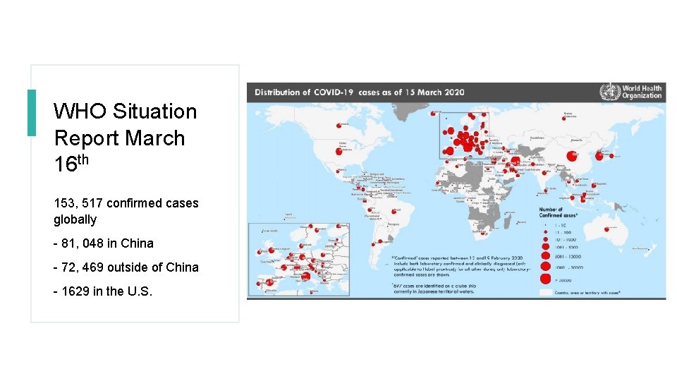 WHO Situation Report March 16 th 153, 517 confirmed cases globally - 81, 048