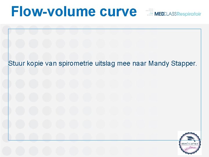 Flow-volume curve Stuur kopie van spirometrie uitslag mee naar Mandy Stapper. 