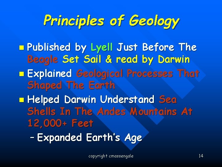 Principles of Geology Published by Lyell Just Before The Beagle Set Sail & read