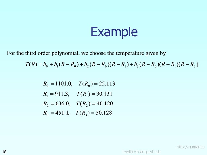 Example 18 lmethods. eng. usf. edu http: //numerica 