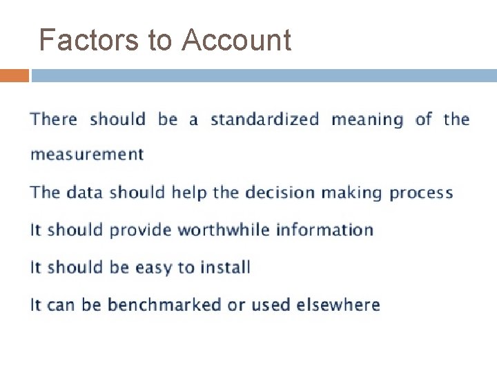 Factors to Account 