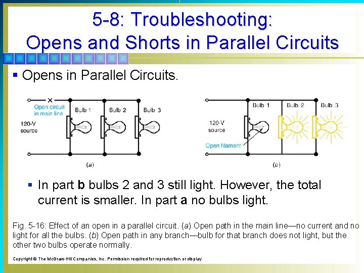 5 -8: Troubleshooting: Opens and Shorts in Parallel Circuits § Opens in Parallel Circuits.