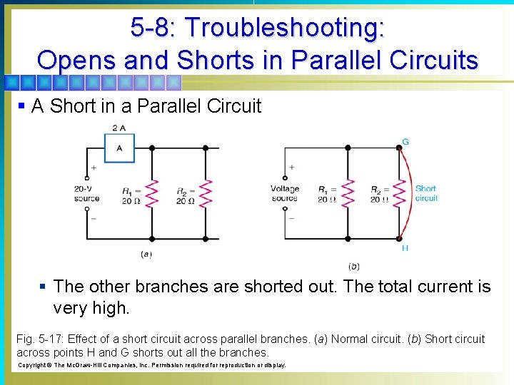 5 -8: Troubleshooting: Opens and Shorts in Parallel Circuits § A Short in a