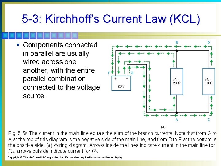 5 -3: Kirchhoff’s Current Law (KCL) § Components connected in parallel are usually wired
