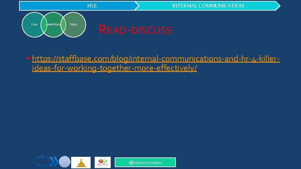 HSE PLAN ANIMATIONS TOOLS INTERNAL COMMUNICATION READ-DISCUSS § https: //staffbase. com/blog/internal-communications-and-hr-4 -killerideas-for-working-together-more-effectively/ @MERCANTIGUERIN 