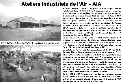 Ateliers Industriels de l’Air – AIA L’AIA de Maison-Blanche avant le Débarquement (Jean Delmas)