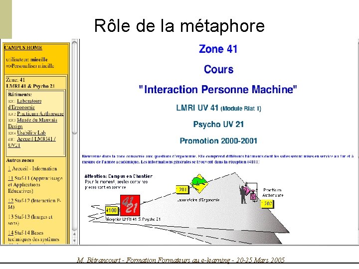 Rôle de la métaphore Métaphore spatiale Ex : Acolad Métaphore fonctionnelle Ex : Feu