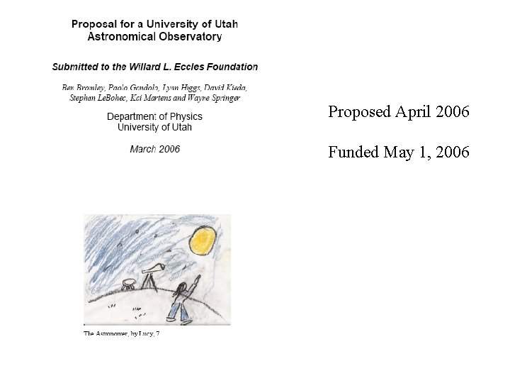 Proposed April 2006 Funded May 1, 2006 