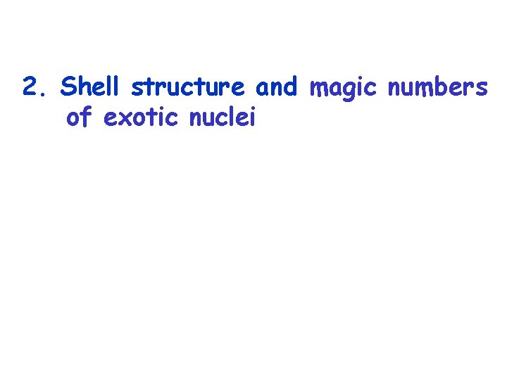 2. Shell structure and magic numbers of exotic nuclei 