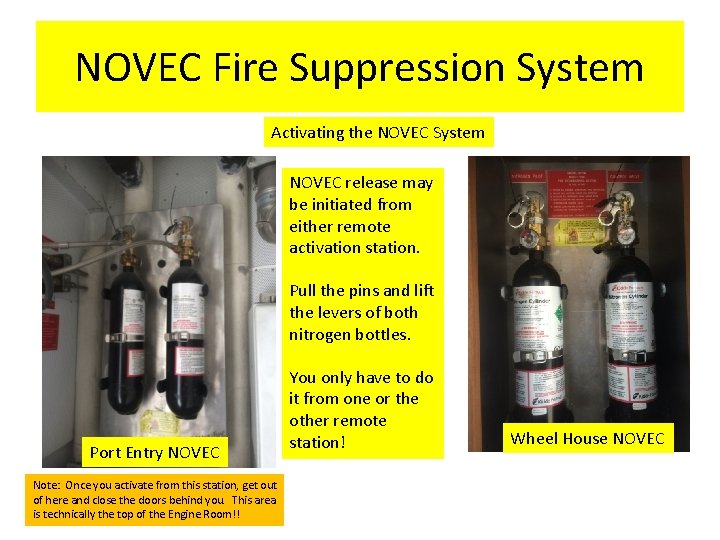 NOVEC Fire Suppression System Activating the NOVEC System NOVEC release may be initiated from