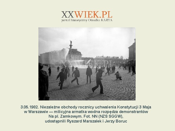 3. 05. 1982. Niezależne obchody rocznicy uchwalenia Konstytucji 3 Maja w Warszawie — milicyjna