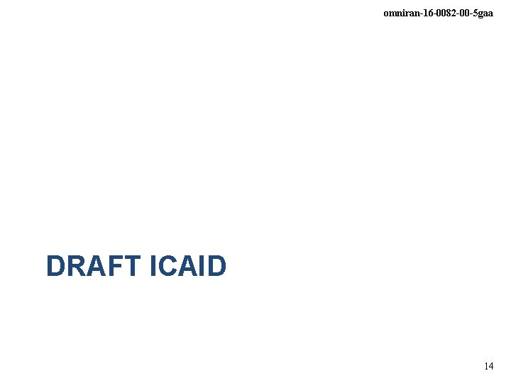 omniran-16 -0082 -00 -5 gaa DRAFT ICAID 14 