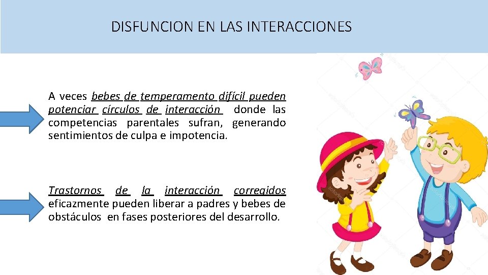 DISFUNCION EN LAS INTERACCIONES A veces bebes de temperamento difícil pueden potenciar círculos de