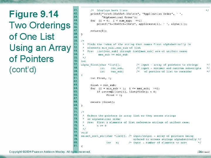Figure 9. 14 Two Orderings of One List Using an Array of Pointers (cont’d)