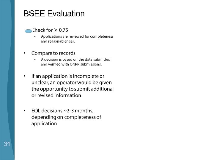 BSEE Evaluation 31 