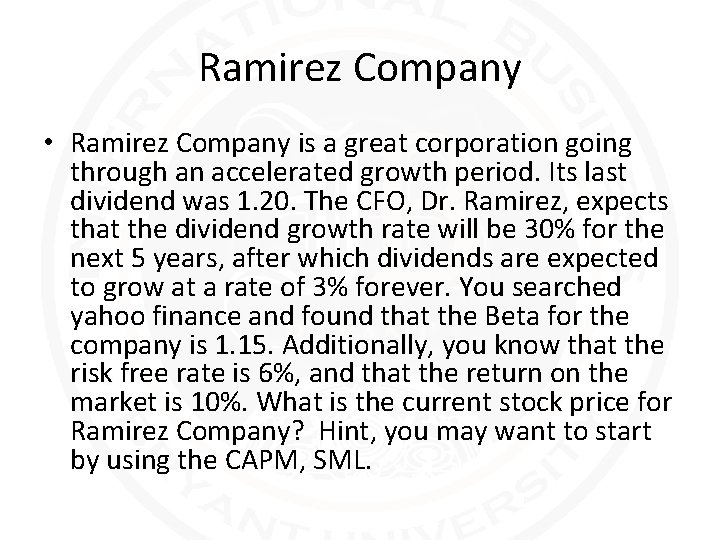 Ramirez Company • Ramirez Company is a great corporation going through an accelerated growth