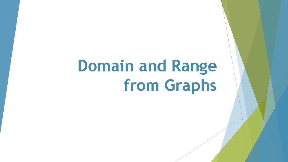 Domain and Range from Graphs 