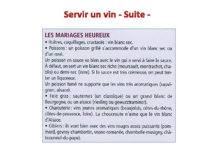 Servir un vin - Suite - 